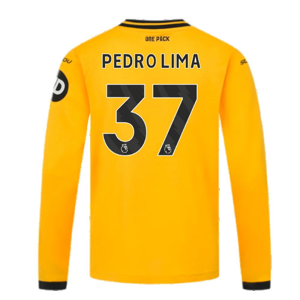 2024-2025 Wolves Long Sleeve Home Shirt (Kids) (Pedro Lima 37)_2