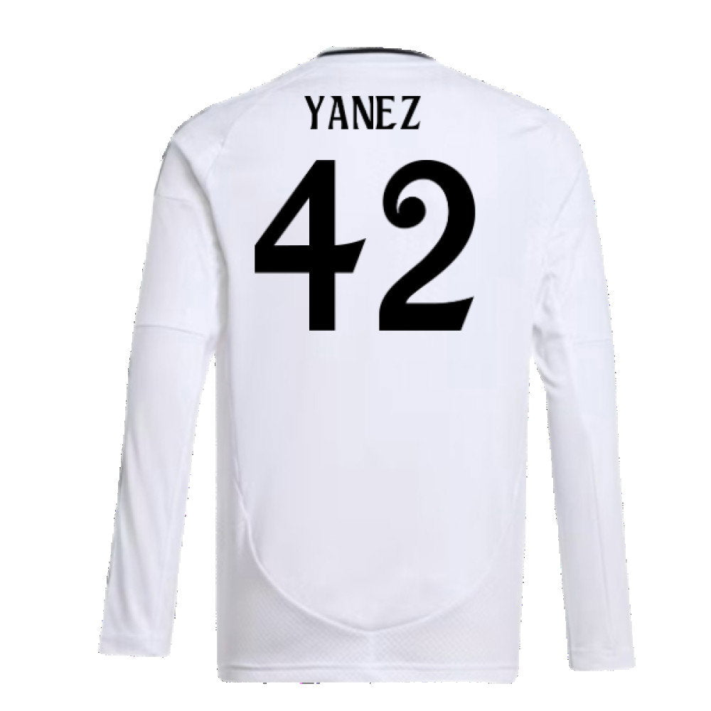 2024-2025 Real Madrid Long Sleeve Home Shirt (Kids) (Yanez 42)_2