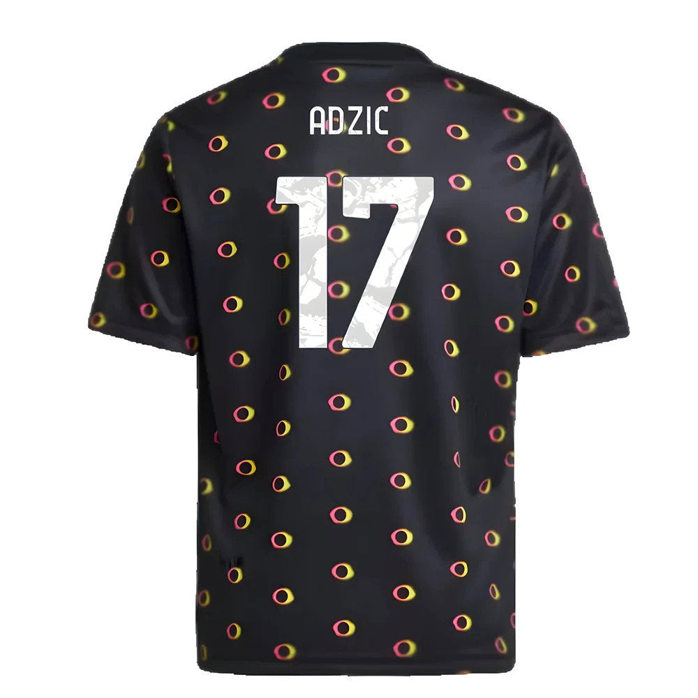 2024-2025 Juventus Pre-Match Shirt (Black) - Kids (Adzic 17)_2