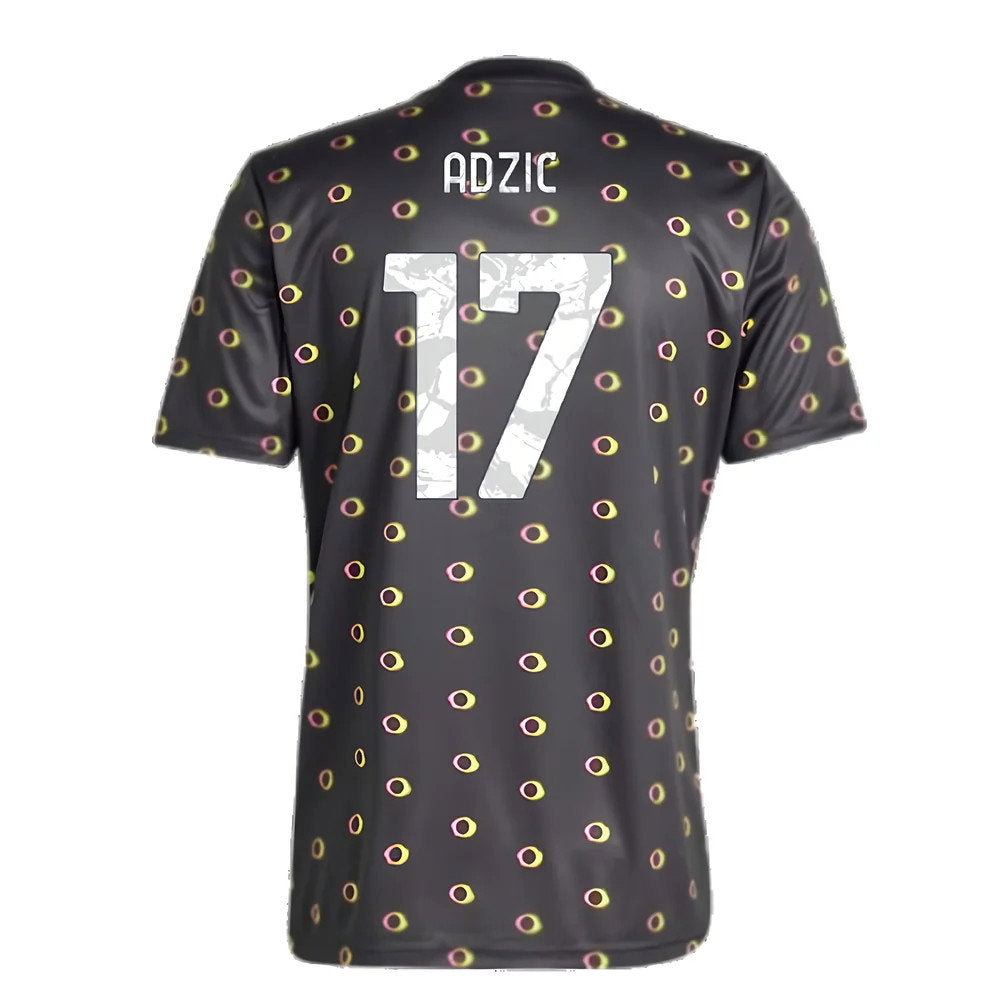 2024-2025 Juventus Pre-Match Shirt (Black) (Adzic 17)_2