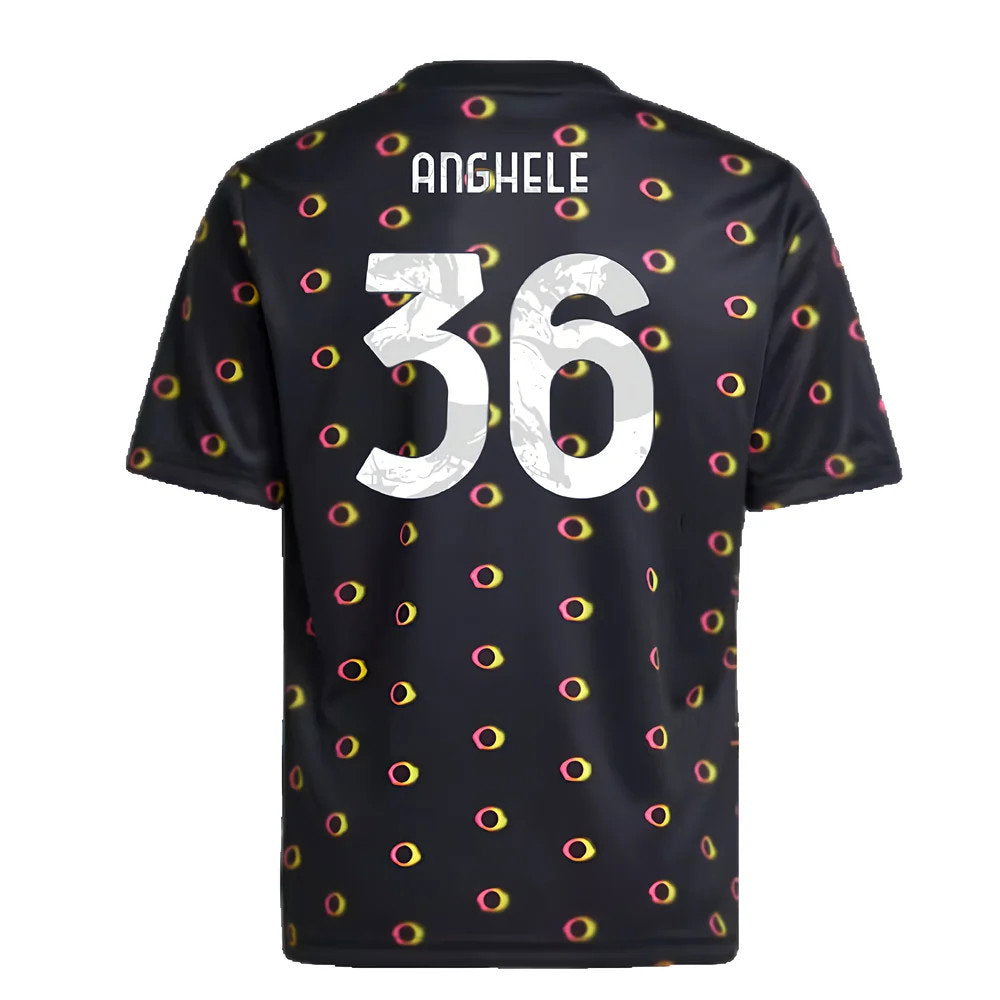 2024-2025 Juventus Pre-Match Shirt (Black) - Kids (Anghele 36)_2