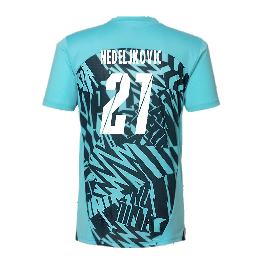 2024-2025 Red Bull Leipzig Pre-Match SS Shirt (Aqua) (Gomis 27)_2