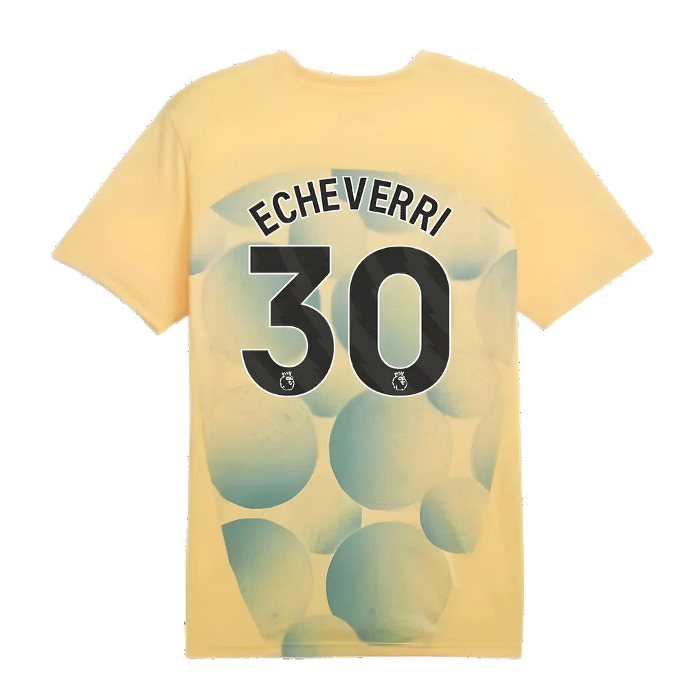 2024-2025 Man City Prematch SS Shirt (Flaxen) - Kids (Echeverri 30)_2