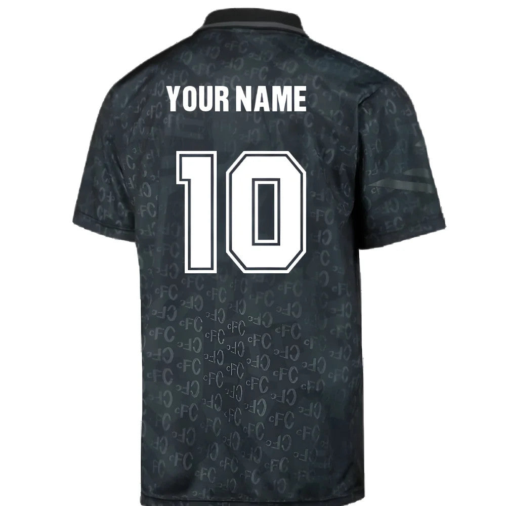 Chelsea 1992 Black Out Retro Football Shirt (Your Name)_2
