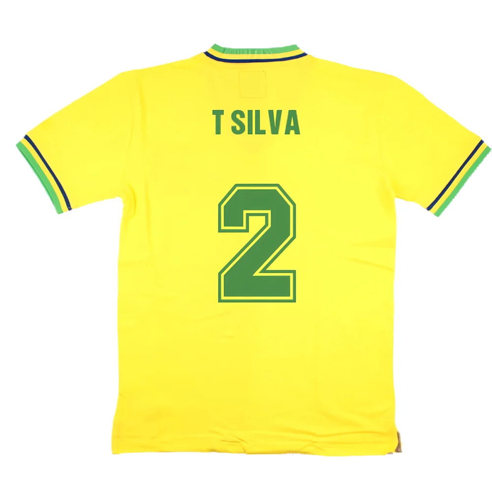 False Nein Brazil Home Football Shirt (T SILVA 2)_2
