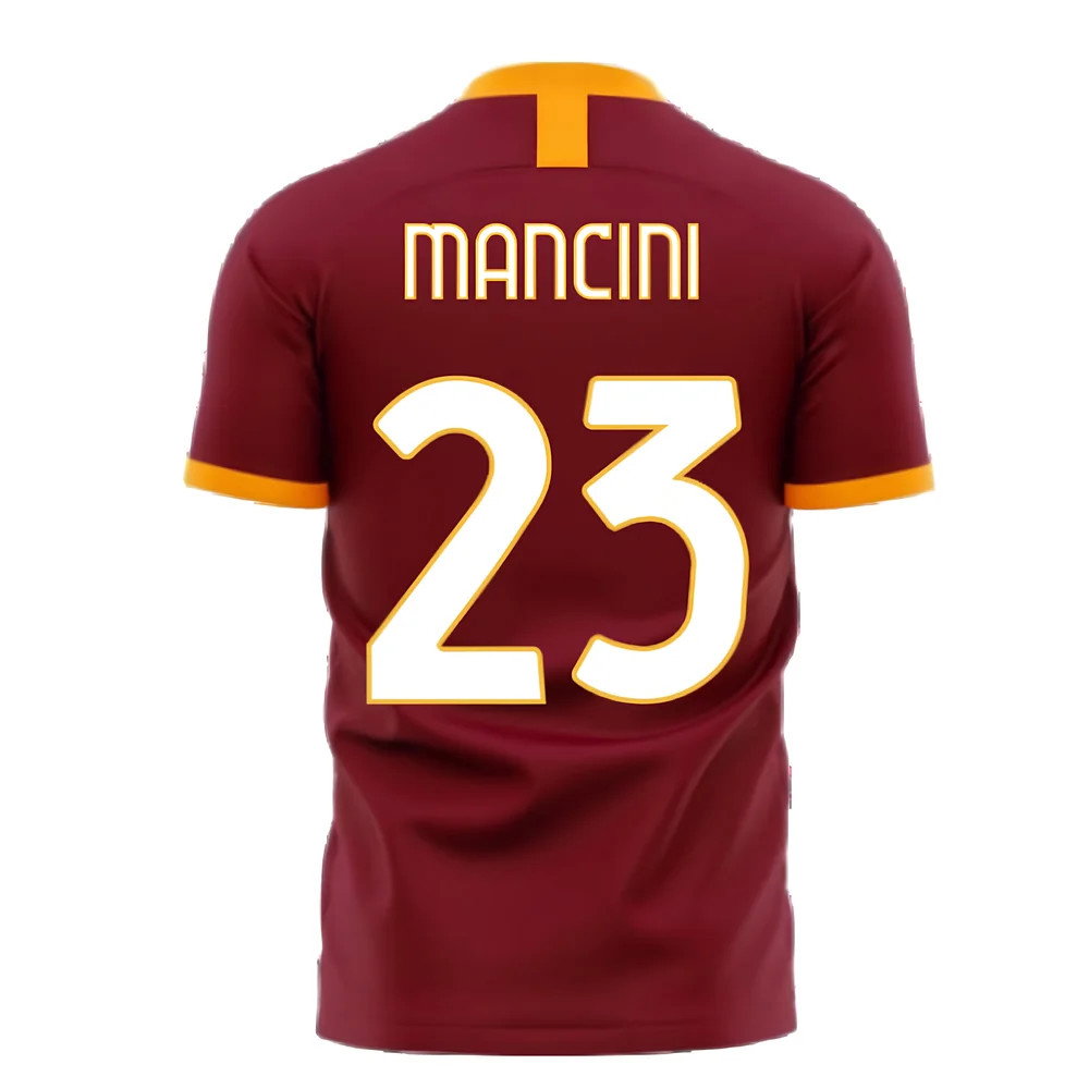 Roma 2025-2026 Home Concept Football Kit (Libero) - No Sponsor (MANCINI 23)_2