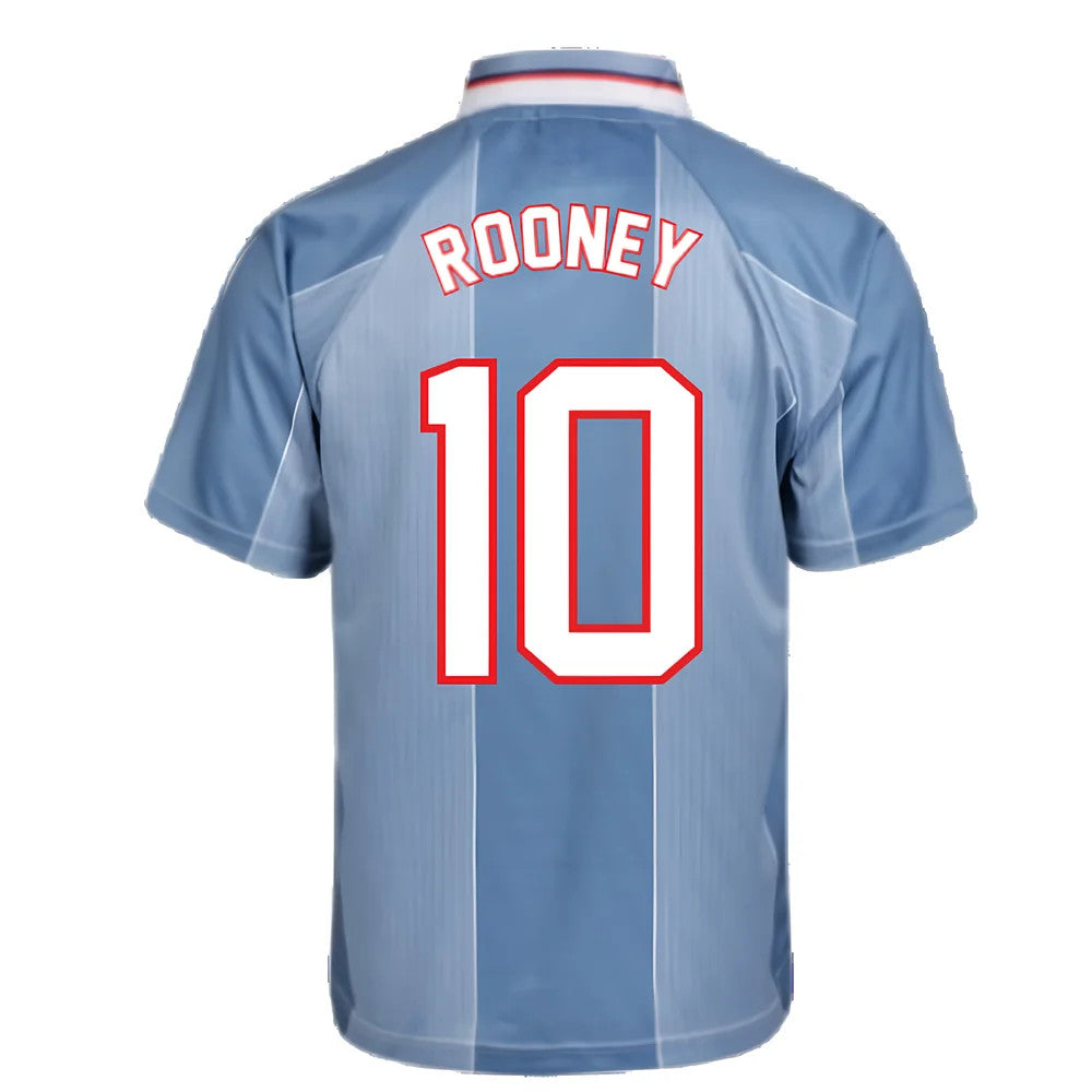 Score Draw England 1996 Away Euro Championship Retro Football Shirt (ROONEY 10)_2