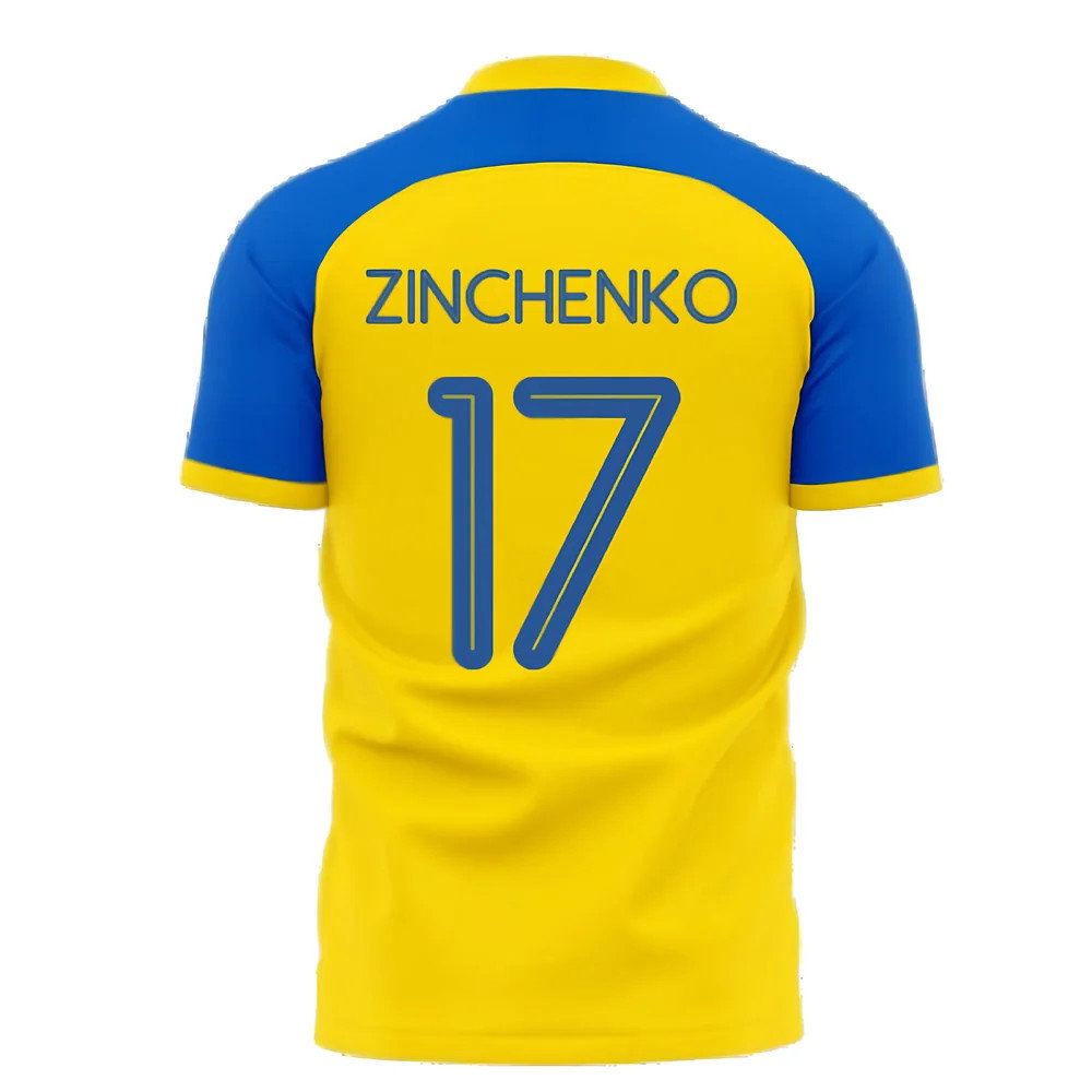 Ukraine Stop War Concept Football Kit (Libero) - Yellow (ZINCHENKO 17)_2