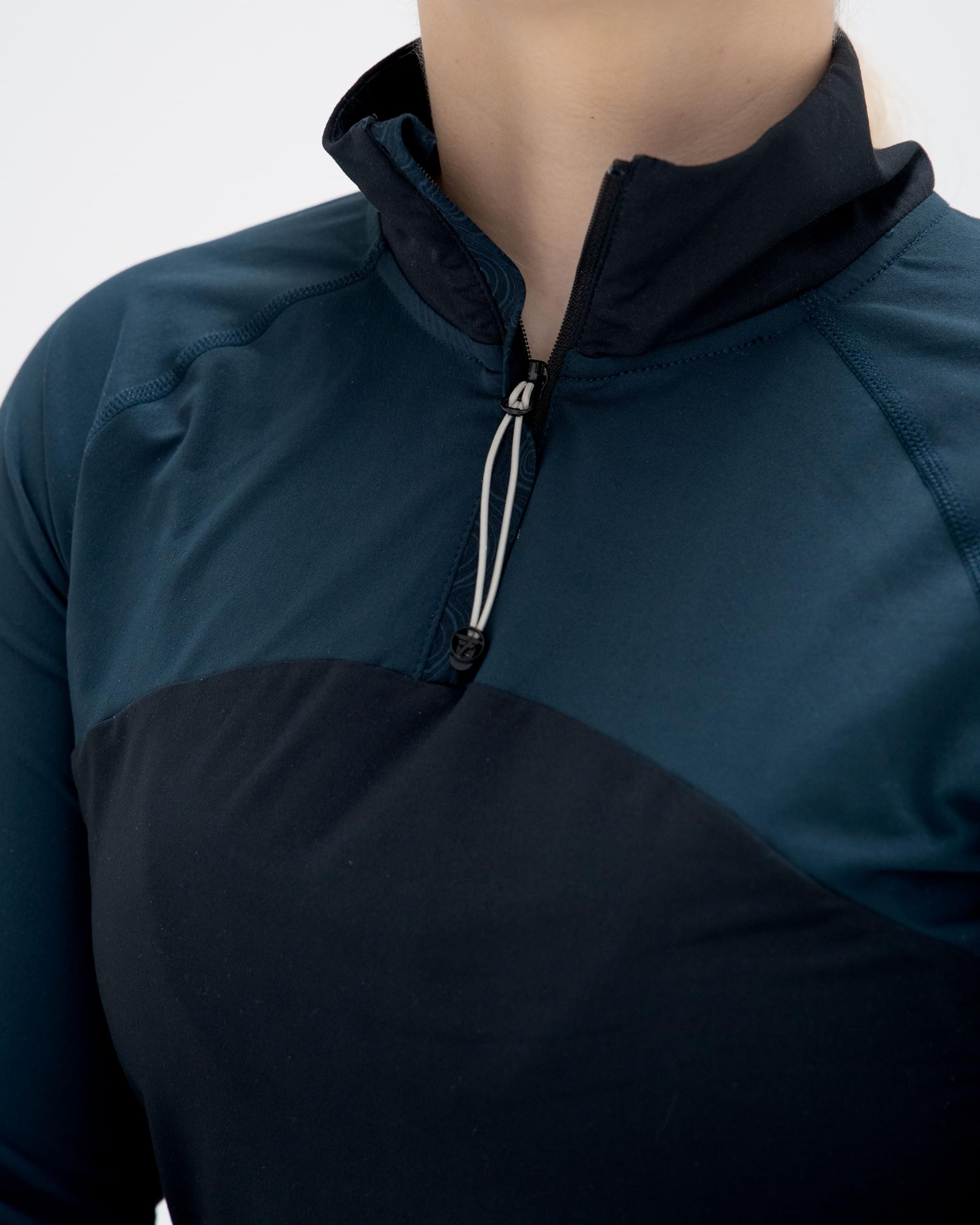 Fallain Fitness Women's Quarter Zip Performance Top, Polyester/Elastane Blend, Athletic, Slim Fit, Adult