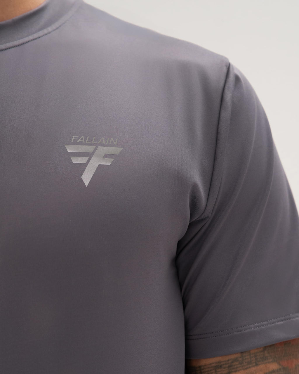 Fallain Athletic T-Shirt, Two-Tone, Performance Fit, Training, Crew Neck, Adult, 86% Polyester/14% Elastane