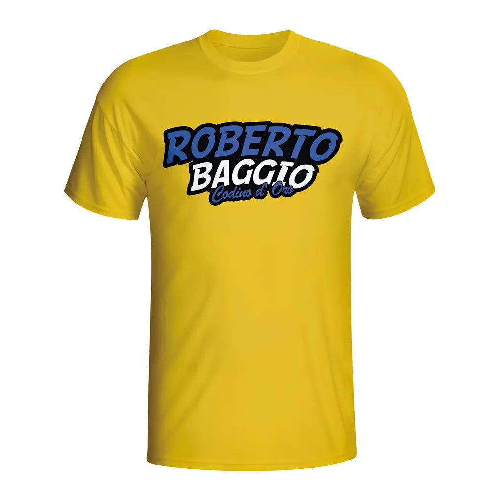 Roberto Baggio Comic Book T-shirt (yellow)_1