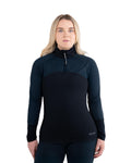 Fallain Fitness Women's Quarter Zip Performance Top, Polyester/Elastane Blend, Athletic, Slim Fit, Adult