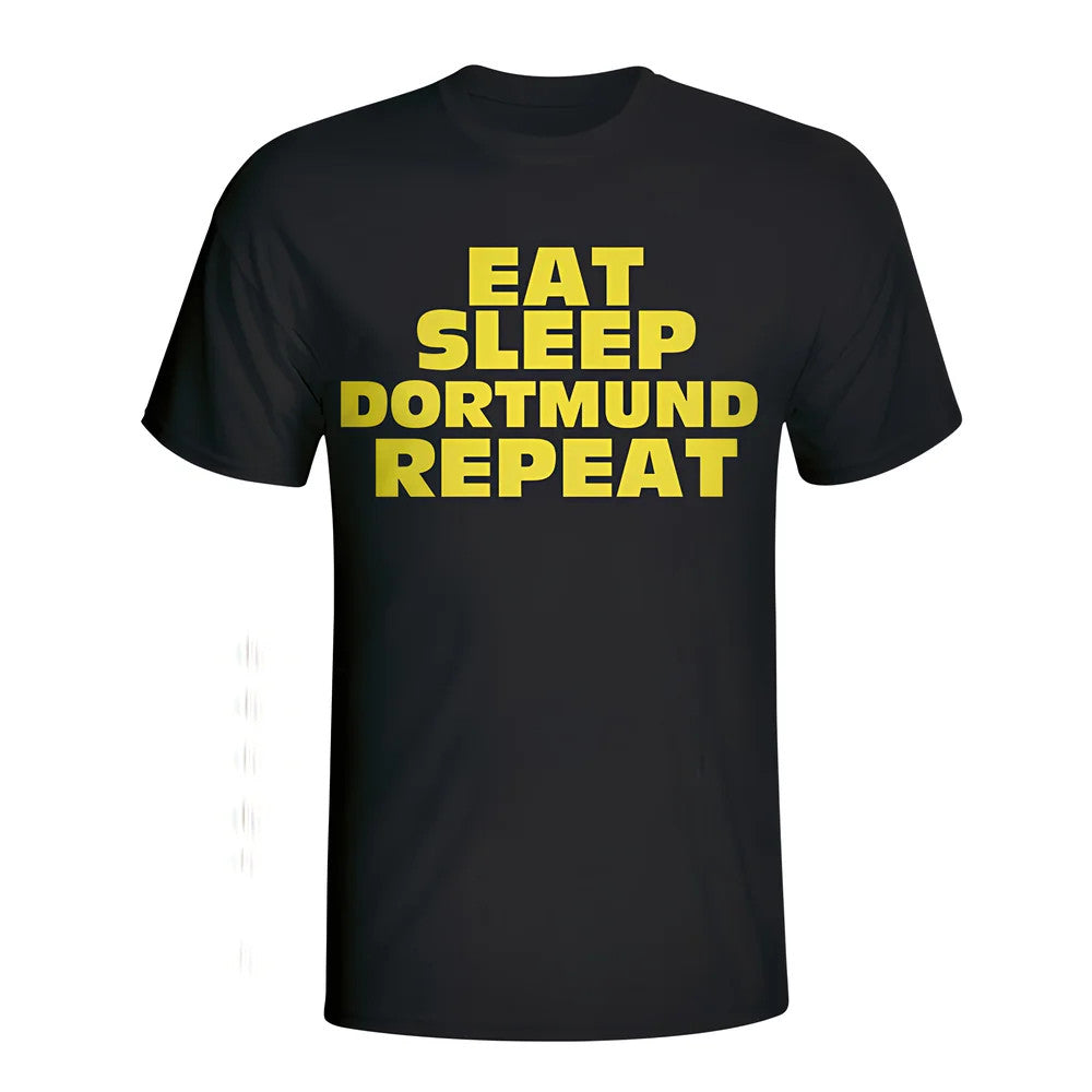 Eat Sleep Borussia Dortmund Repeat T-shirt (black) - Kids_1