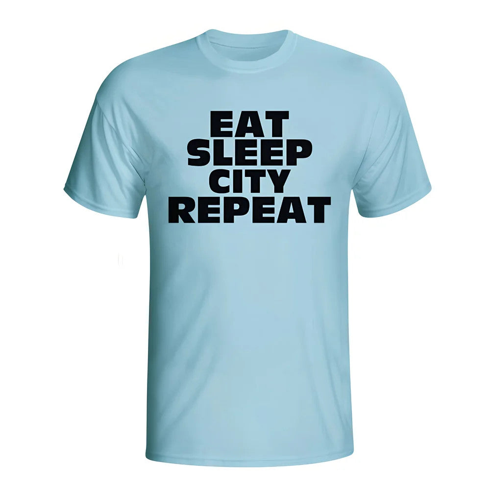 Eat Sleep Man City Repeat T-shirt (sky Blue) - Kids_0