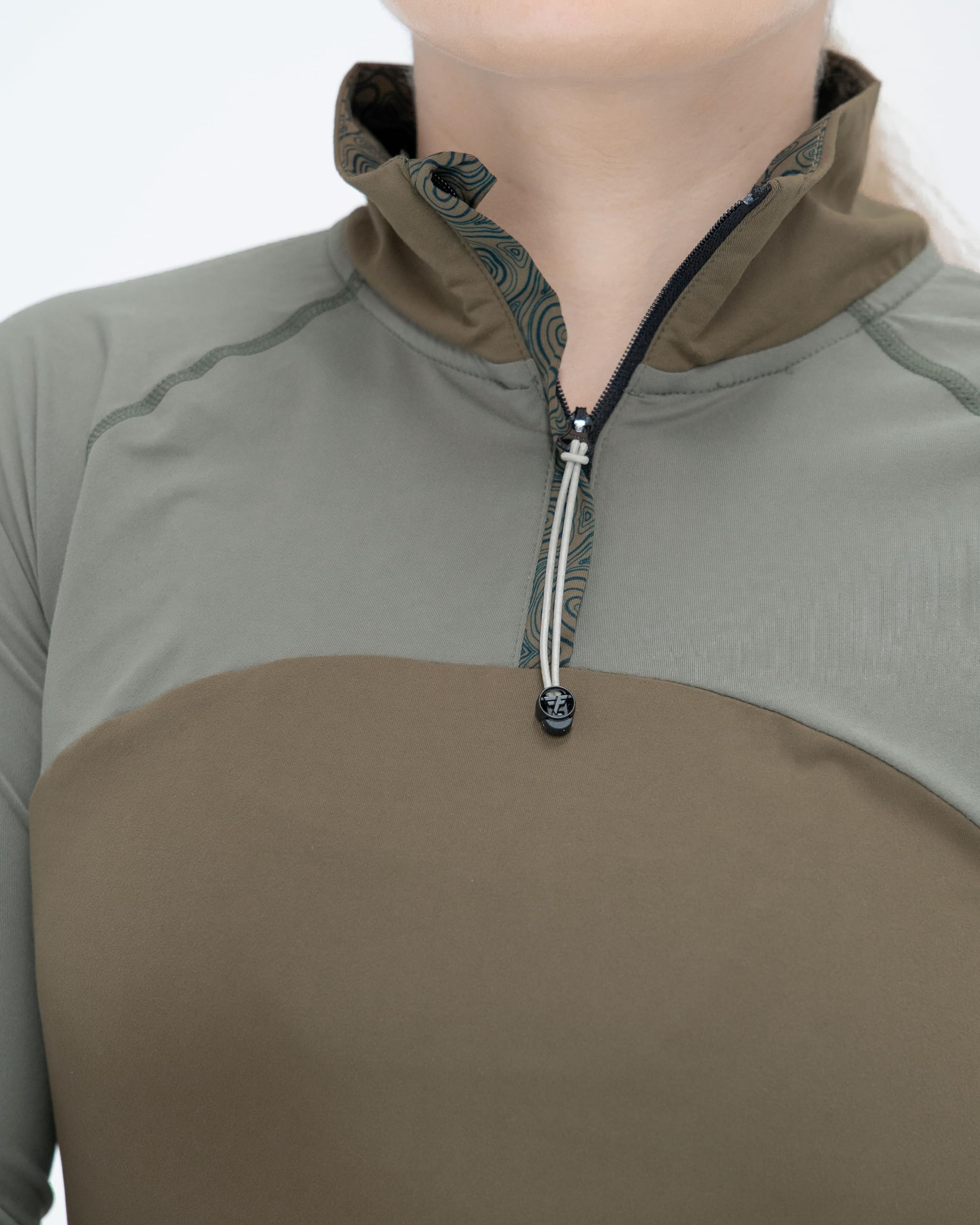 Fallain Fitness Women's Quarter Zip Performance Top, Polyester/Elastane Blend, Athletic, Slim Fit, Adult