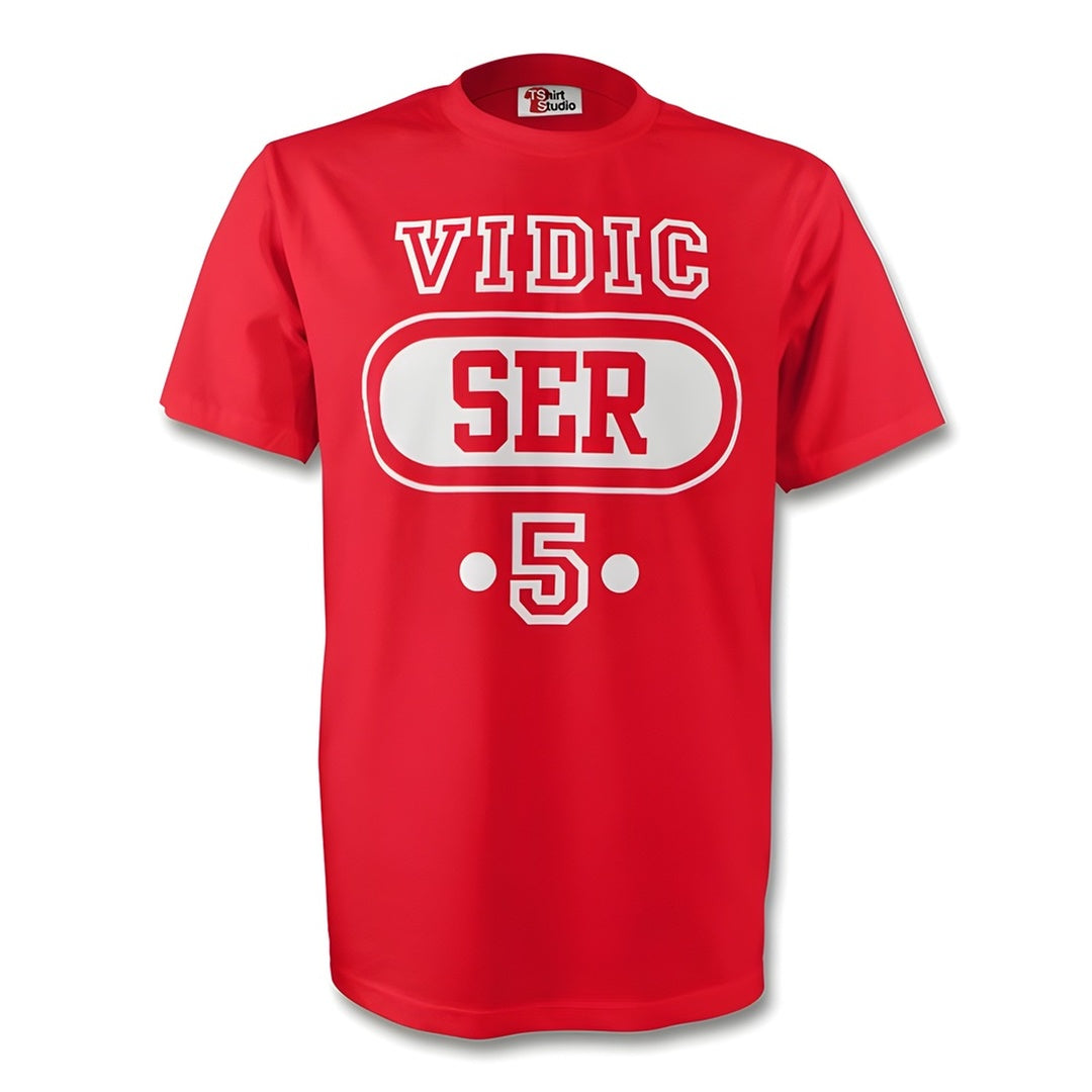 Nemanja Vidic Serbia Ser T-shirt (red) - Kids_0
