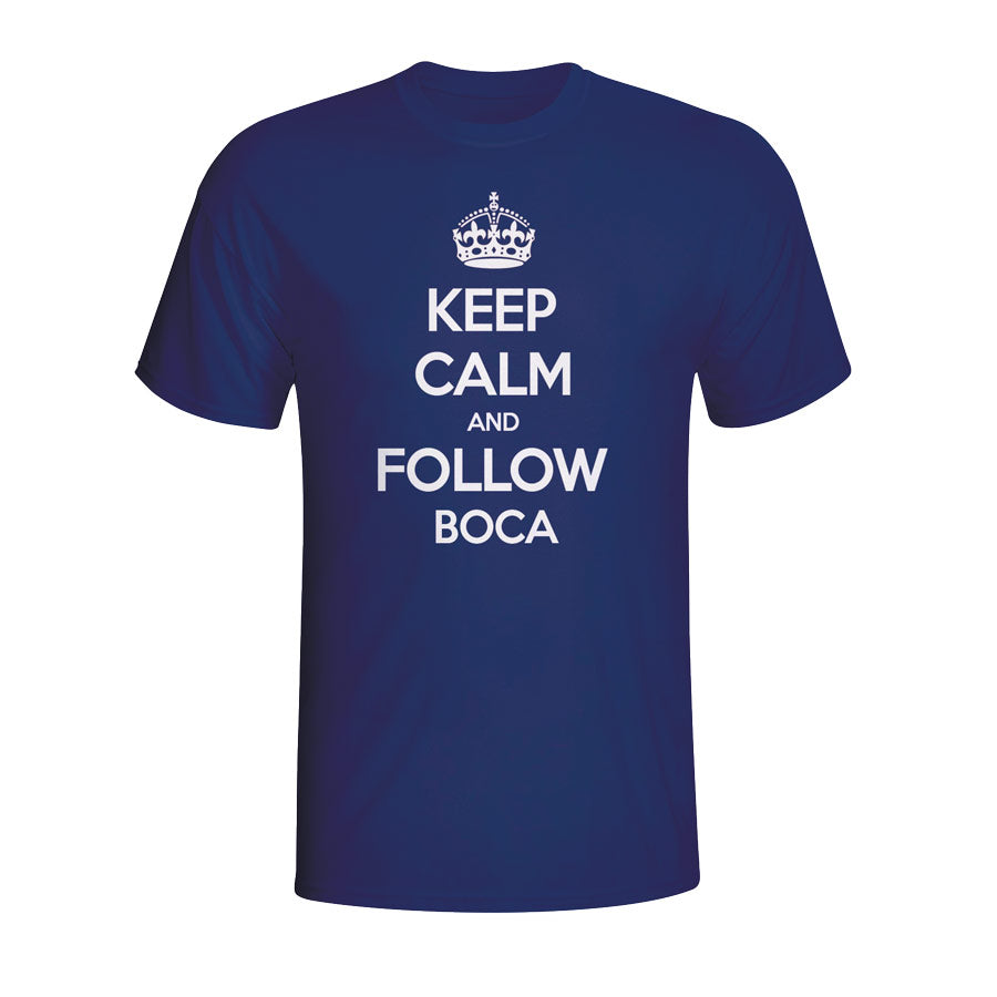 Keep Calm And Follow Boca Juniors T-shirt (navy)_1