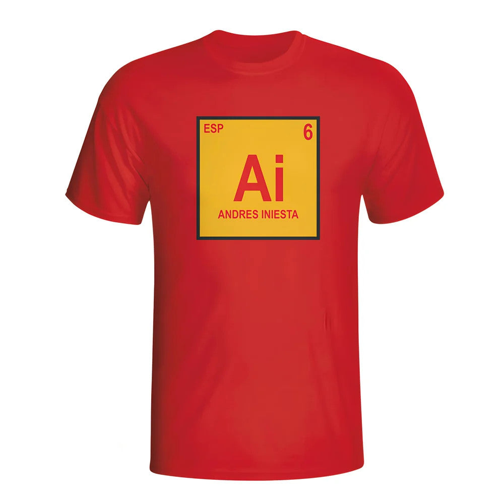 Andres Iniesta Spain Periodic Table T-shirt (red) - Kids_1