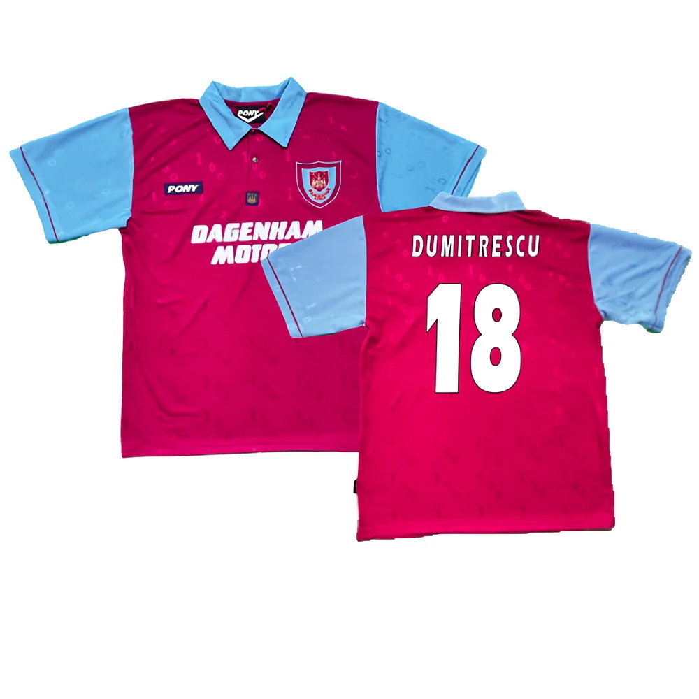 1995-1996 West Ham Centenary Pony Home Shirt (Dumitrescu 18)_0