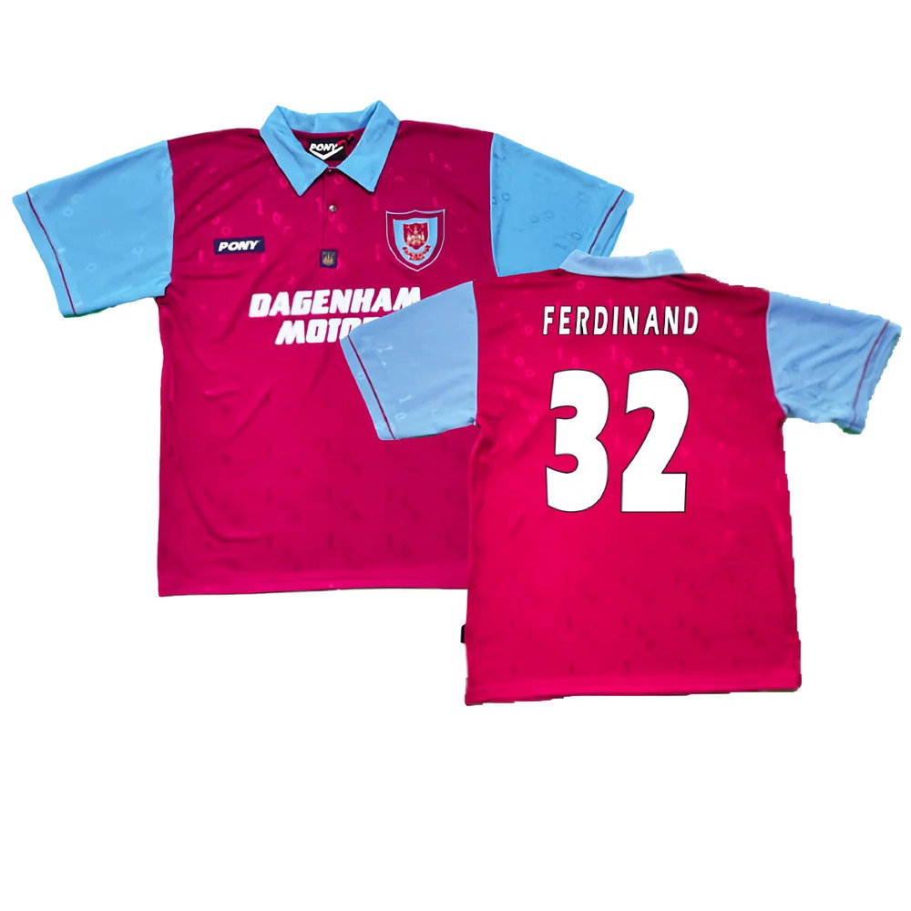 1995-1996 West Ham Centenary Pony Home Shirt (Ferdinand 32)_0