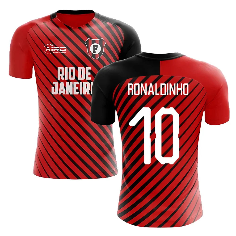 2020-2021 Flamengo Home Concept Football Shirt (Ronaldinho 10) - Kids_0
