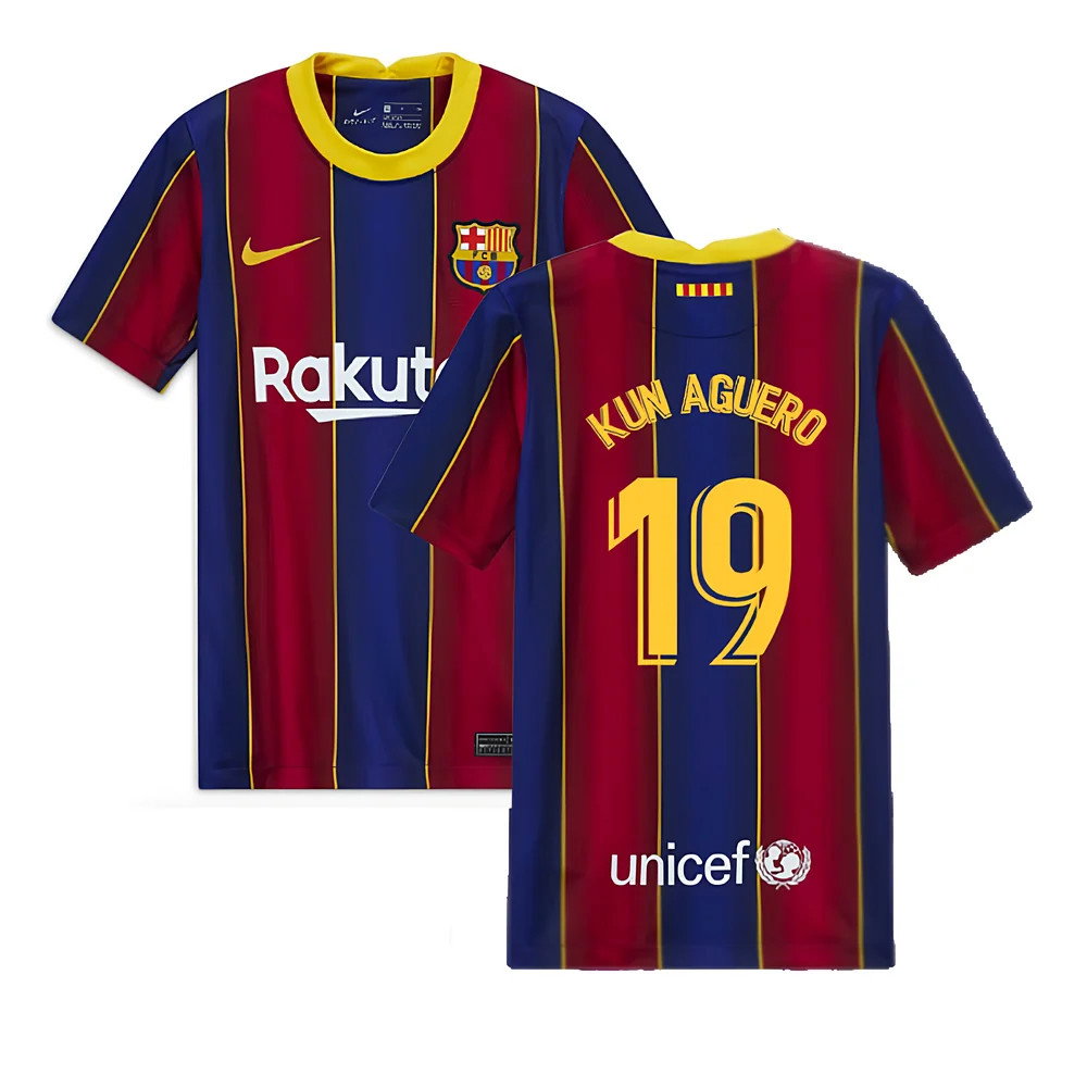 2020-2021 Barcelona Home Jersey (Kids) (KUN AGUERO 19)_0
