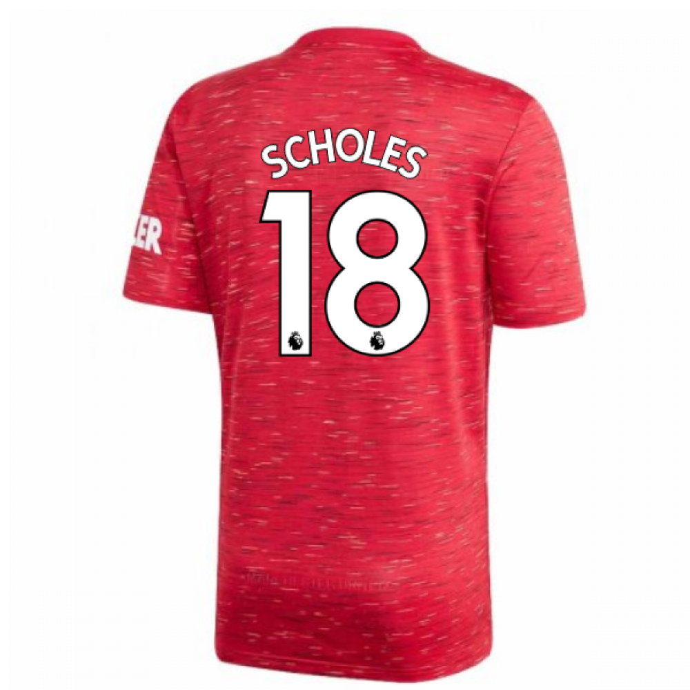 2020-2021 Man Utd Adidas Home Football Shirt (Kids) (SCHOLES 18)_0