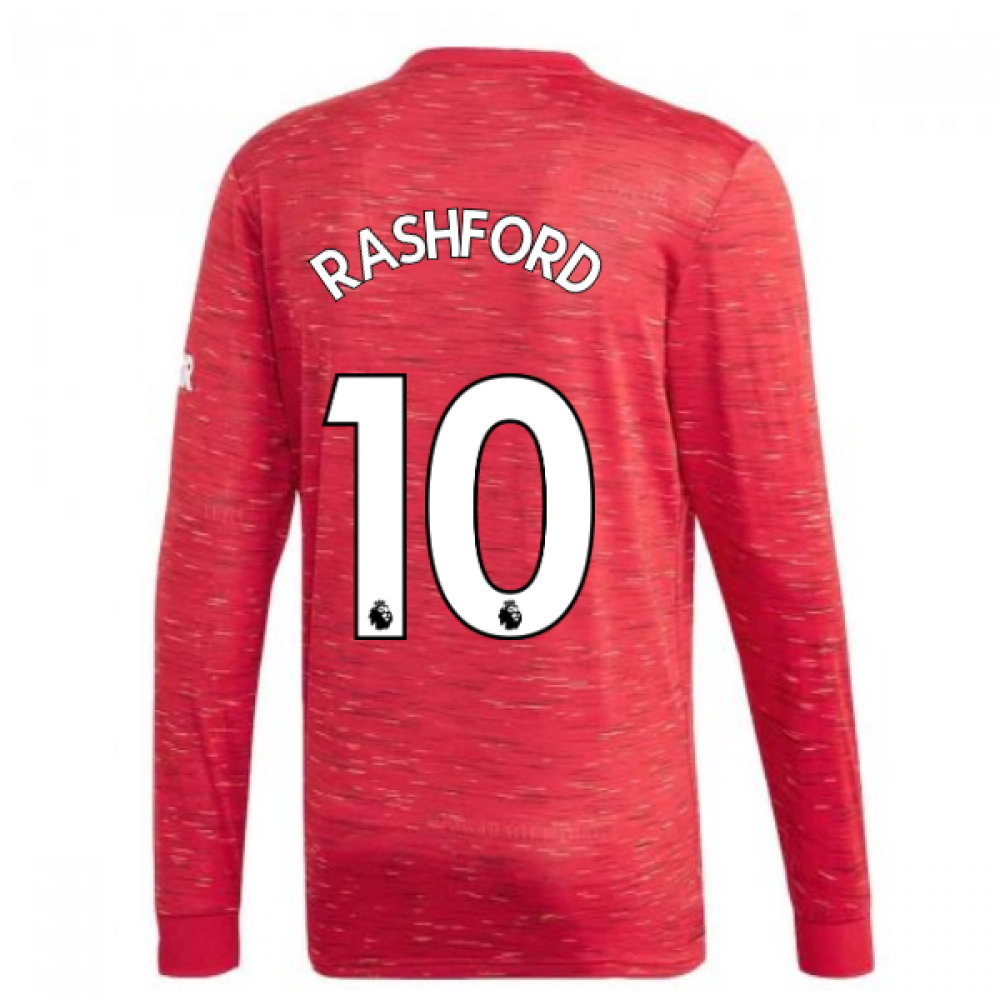 2020-2021 Man Utd Adidas Home Long Sleeve Shirt (RASHFORD 10)_0