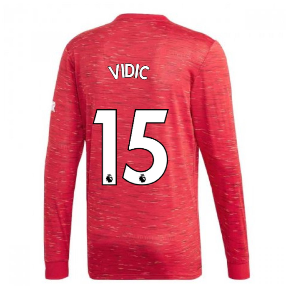 2020-2021 Man Utd Adidas Home Long Sleeve Shirt (VIDIC 15)_0