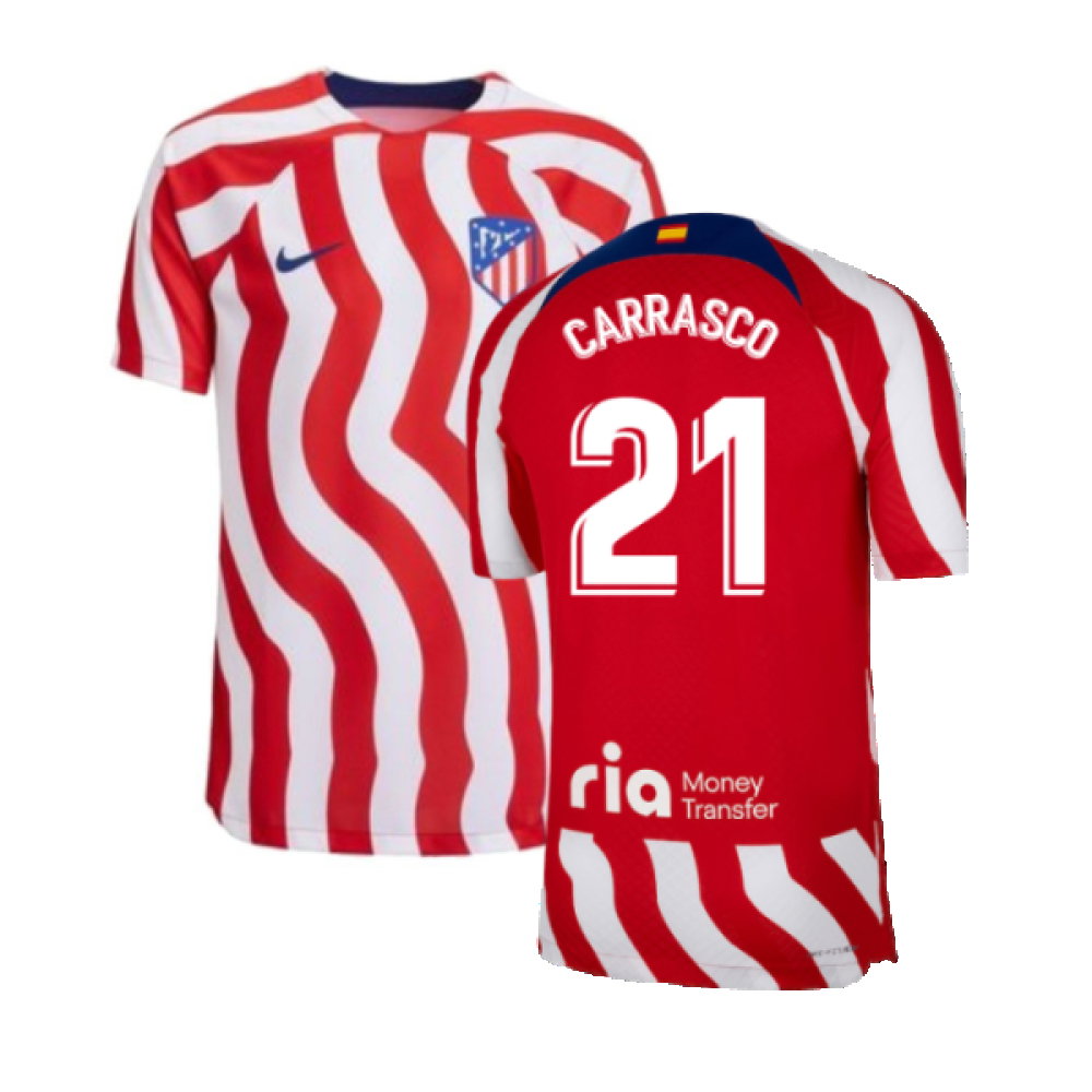 2022-2023 Atletico Madrid Home Player Issue Jersey (CARRASCO 21)_0