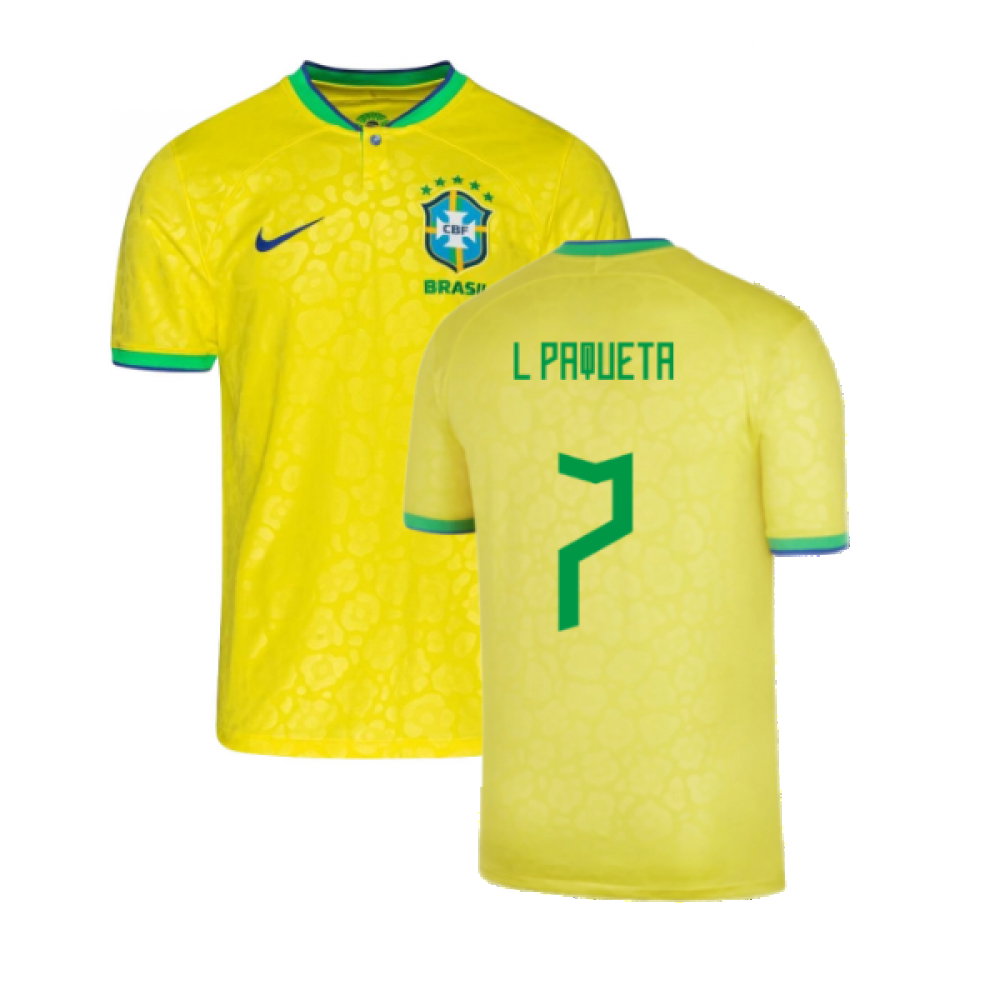 2022-2023 Brazil Little Boys Home Shirt (L Paqueta 7)_0