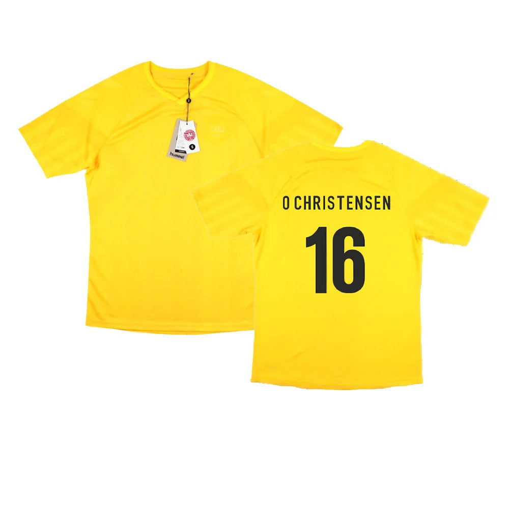 2022-2023 Denmark Away Goalkeeper Jersey (Yellow) (O Christensen 16)_0