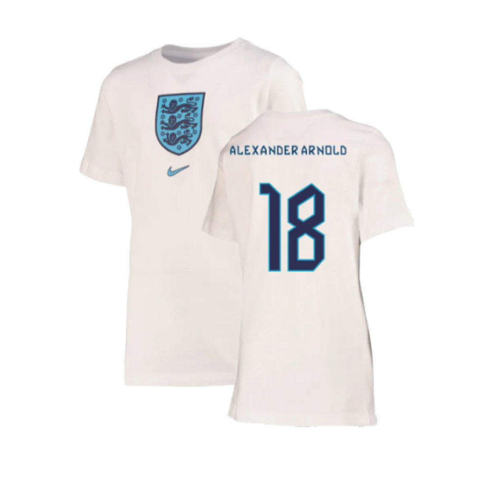2022-2023 England Crest Tee (White) - Kids (Alexander Arnold 18)_0