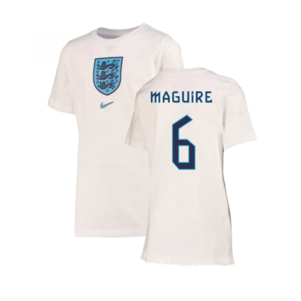 2022-2023 England Crest Tee (White) - Kids (Maguire 6)_0