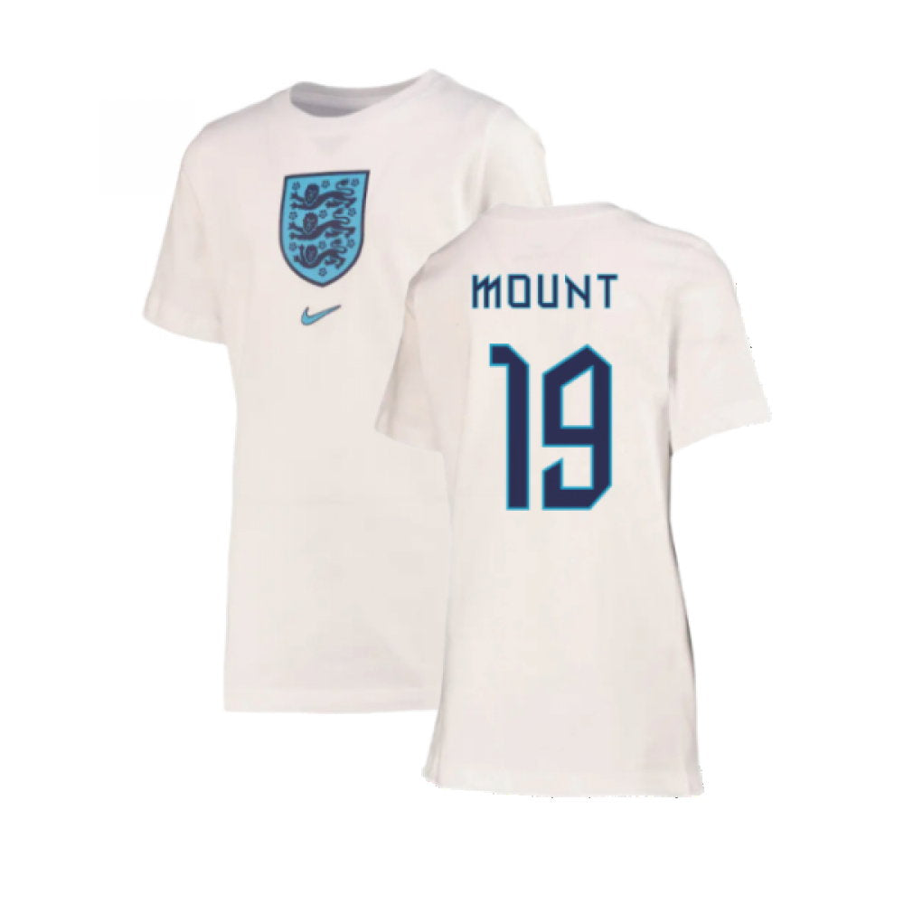 2022-2023 England Crest Tee (White) - Kids (Mount 19)_0