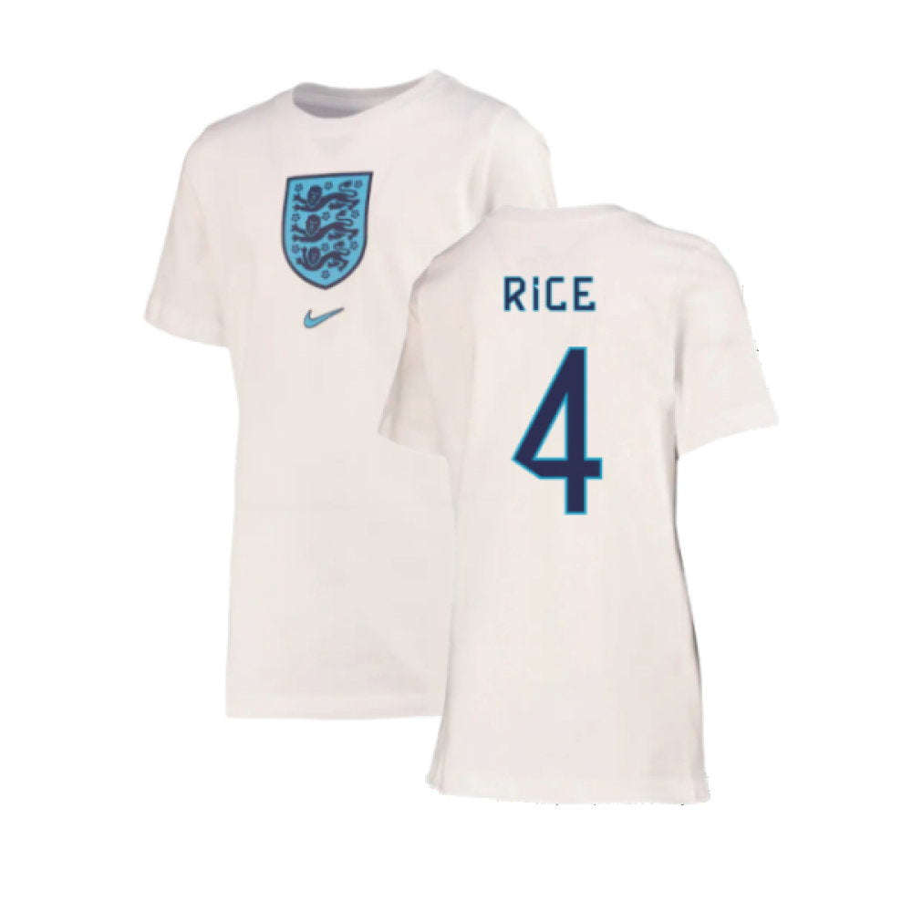 2022-2023 England Crest Tee (White) - Kids (Rice 4)_0