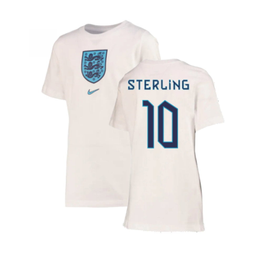 2022-2023 England Crest Tee (White) - Kids (Sterling 10)_0