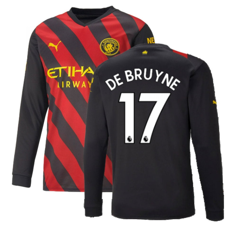 2022-2023 Man City Long Sleeve Away Shirt (DE BRUYNE 17)_0