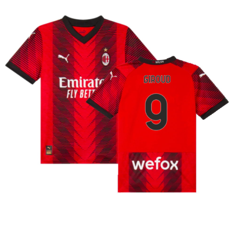 2023-2024 AC Milan Home Shirt (Kids) (Giroud 9)_0