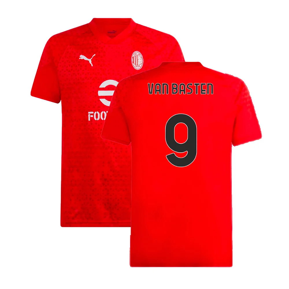 2023-2024 AC Milan Training Jersey (Red) (Van Basten 9)_0