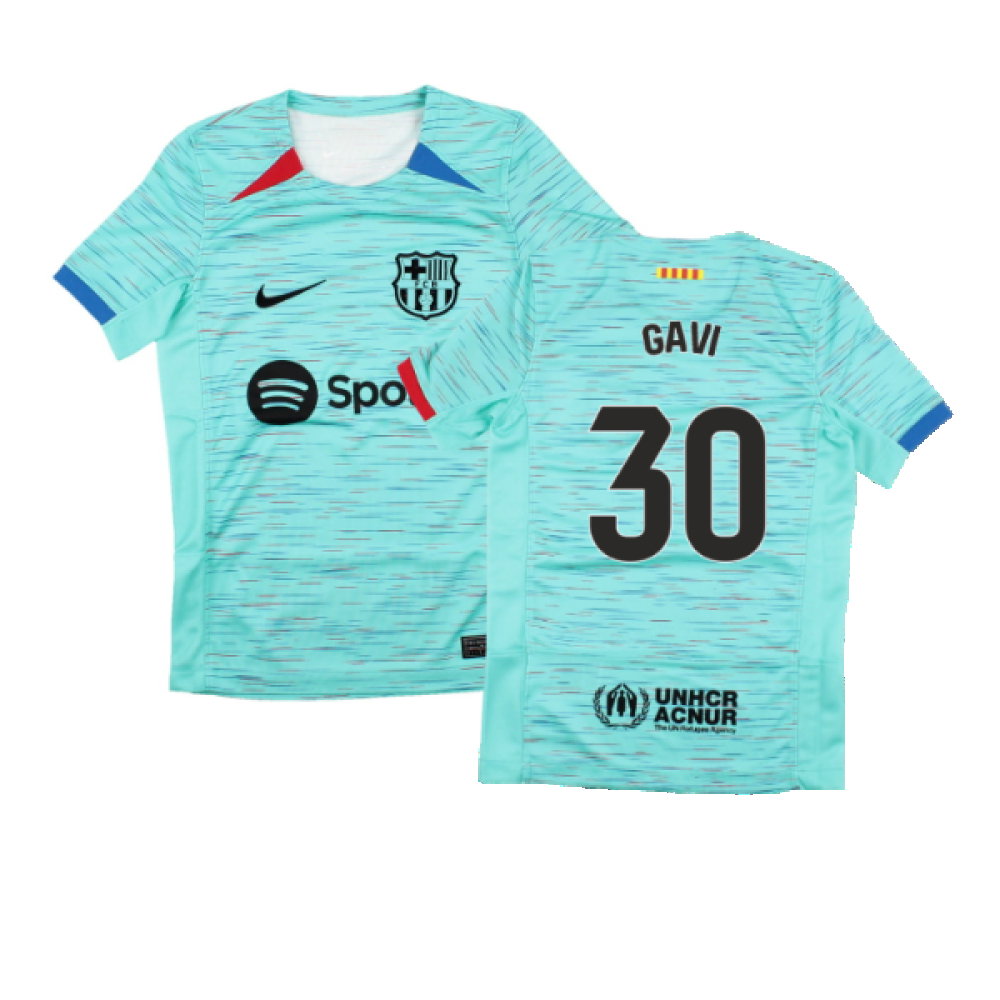 2023-2024 Barcelona Third Shirt (Kids) (Gavi 30)_0