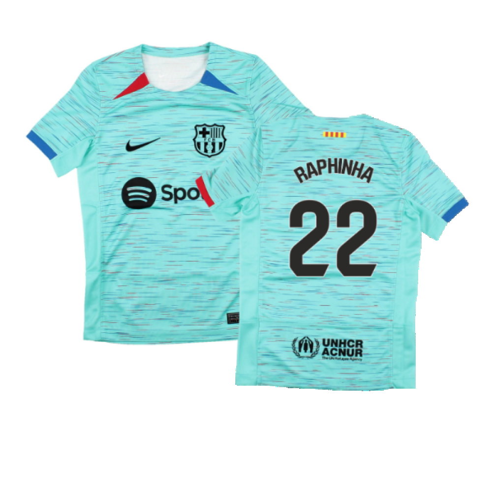 2023-2024 Barcelona Third Shirt (Kids) (Raphinha 22)_0