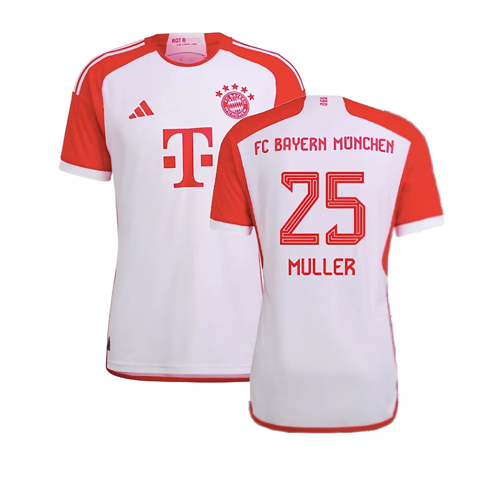 2023-2024 Bayern Munich Authentic Home Shirt (Muller 25)_0