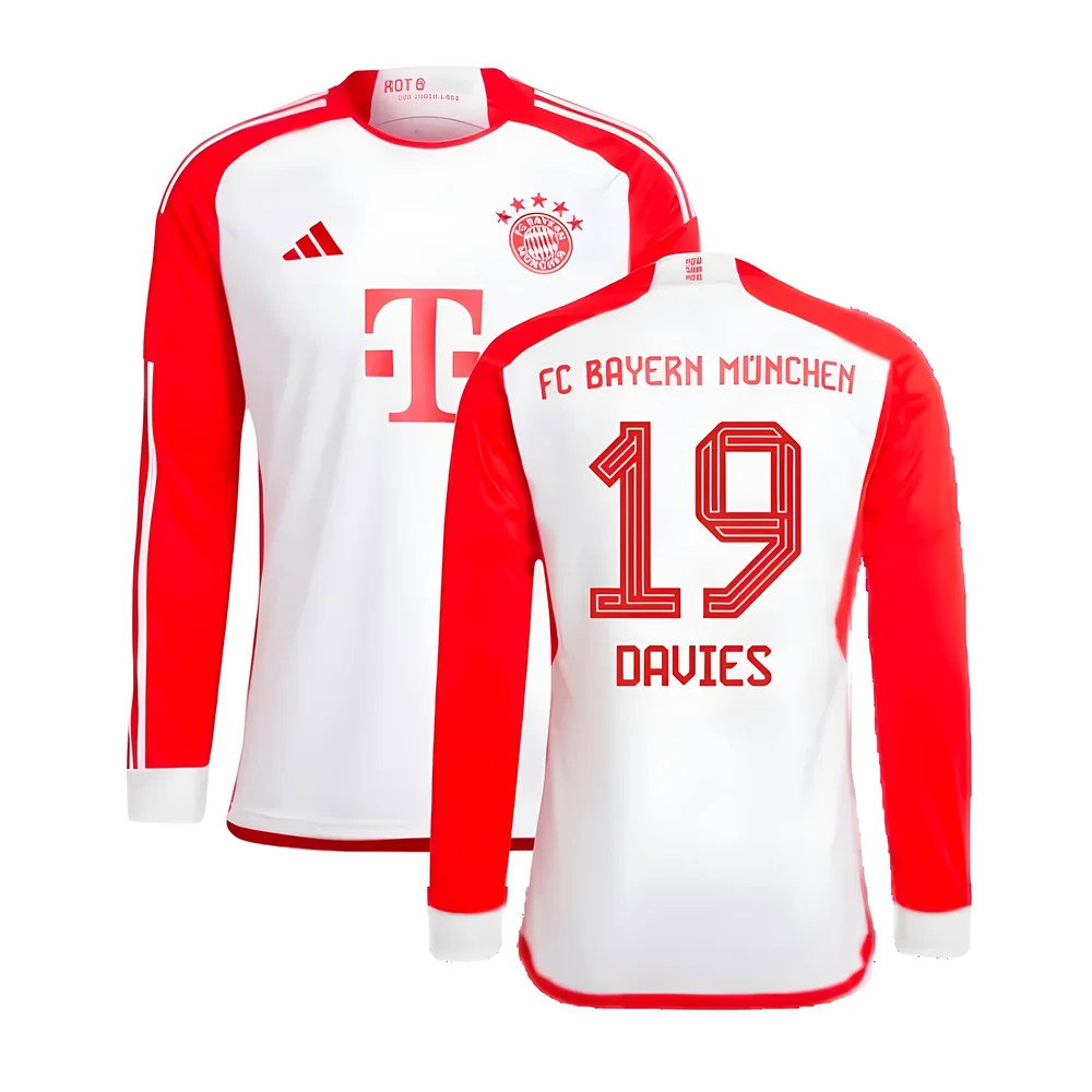 2023-2024 Bayern Munich Long Sleeve Home Shirt (Davies 19)_0