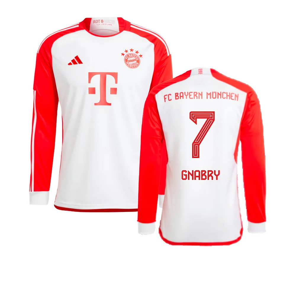 2023-2024 Bayern Munich Long Sleeve Home Shirt (Kids) (Gnabry 7)_0