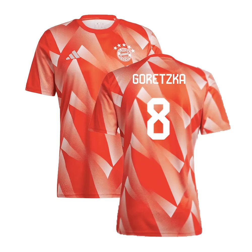 2023-2024 Bayern Munich Pre-Match Shirt (Red) (Goretzka 8)_0