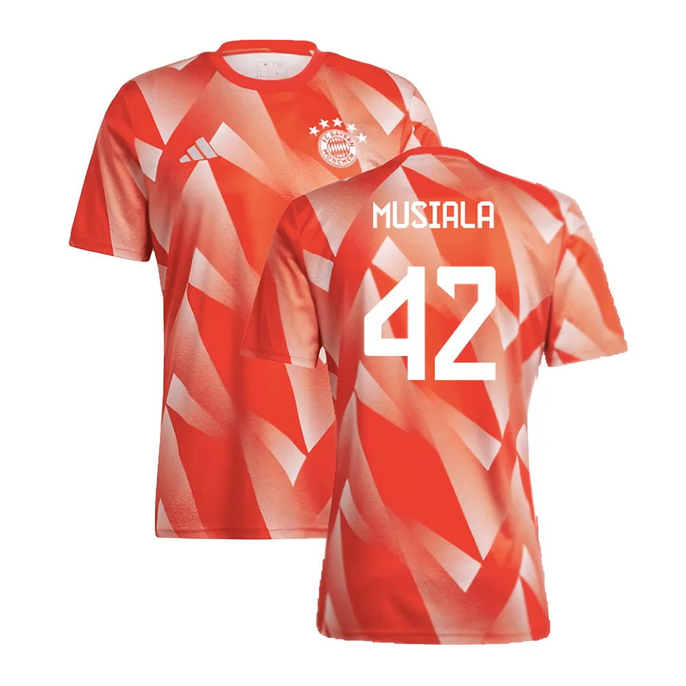 2023-2024 Bayern Munich Pre-Match Shirt (Red) (Musiala 42)_0