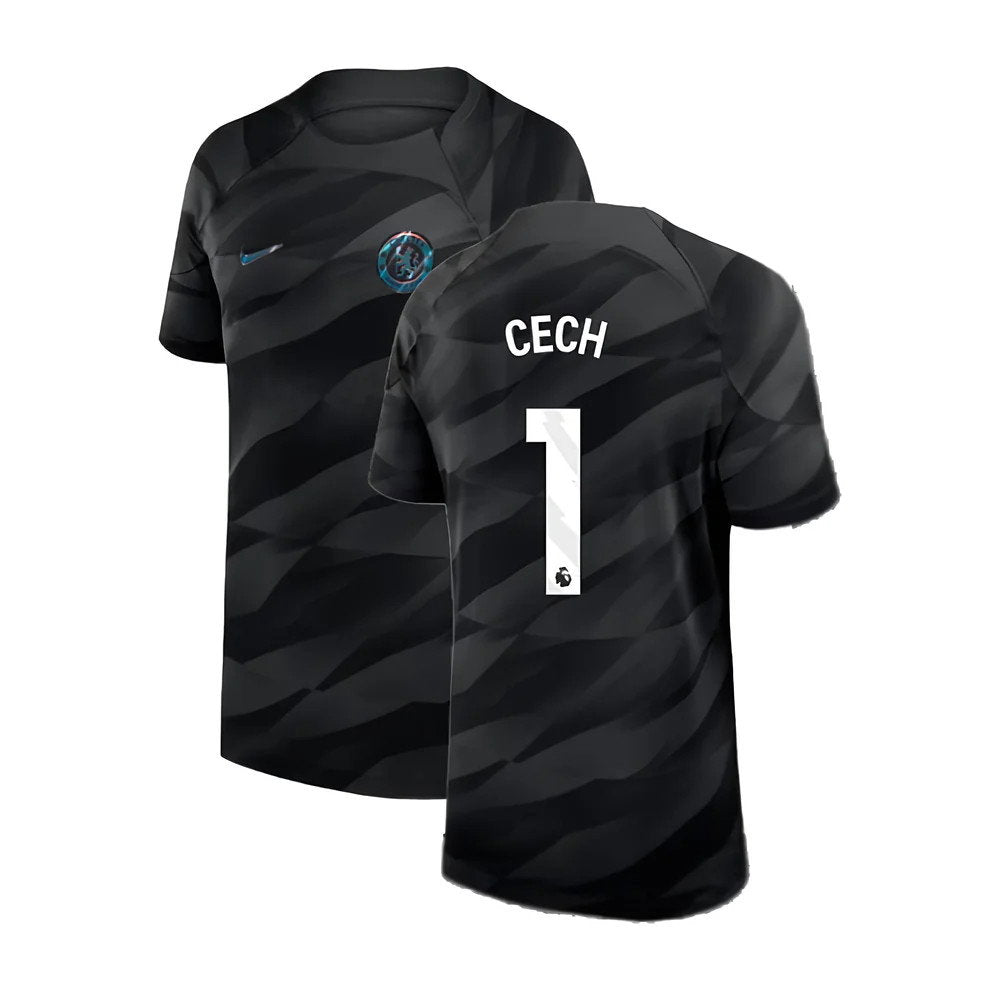 2023-2024 Chelsea Home Goalkeeper Shirt (Black) - Kids (Cech 1)_0