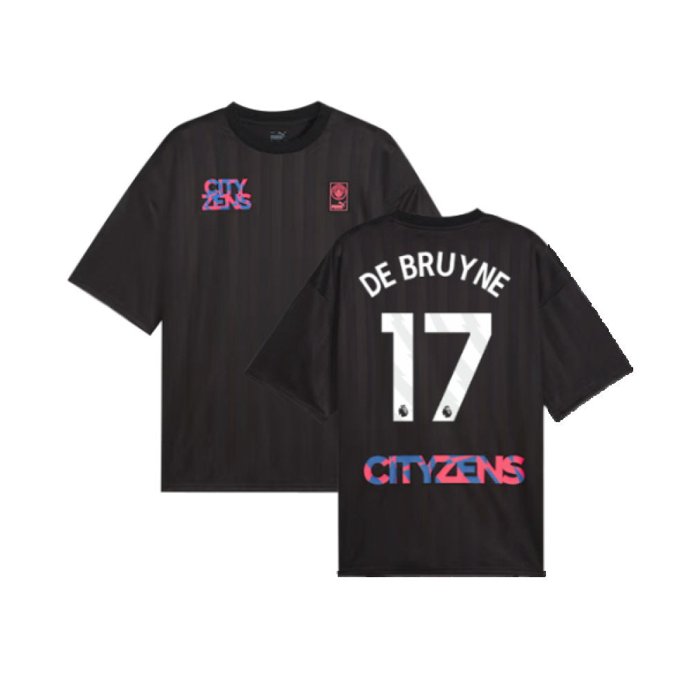 2023-2024 Man City FtblNrgy Jersey (Black) (DE BRUYNE 17)_0
