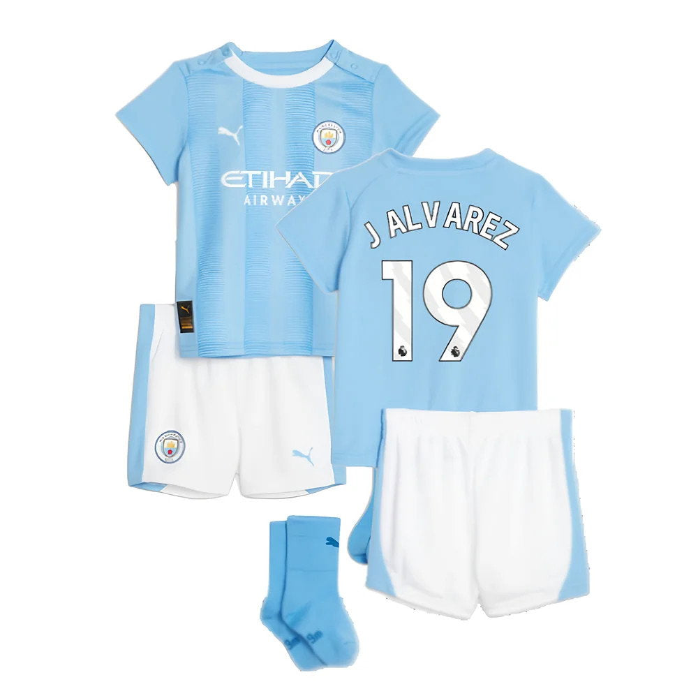 2023-2024 Man City Home Baby Kit (J ALVAREZ 19)_0